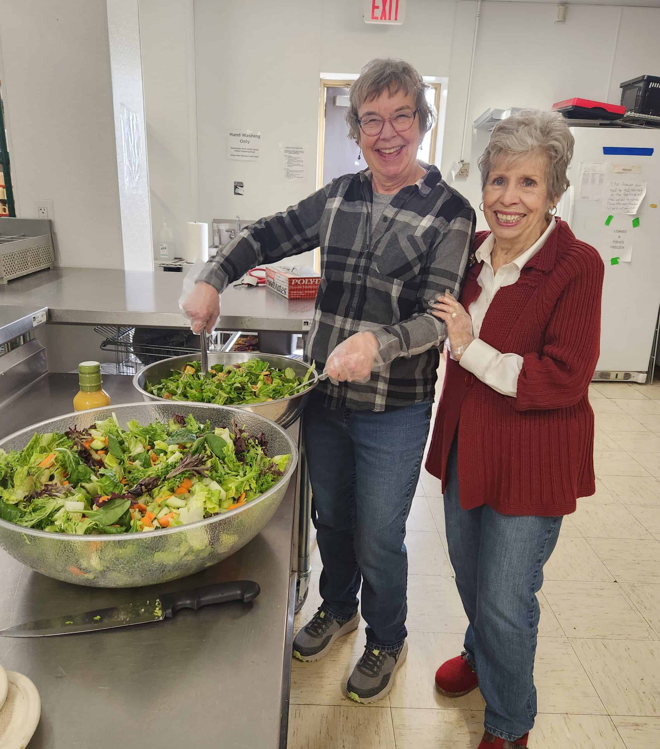 food prep - salad Choir members singing at Downtown Presbyterian Church service.